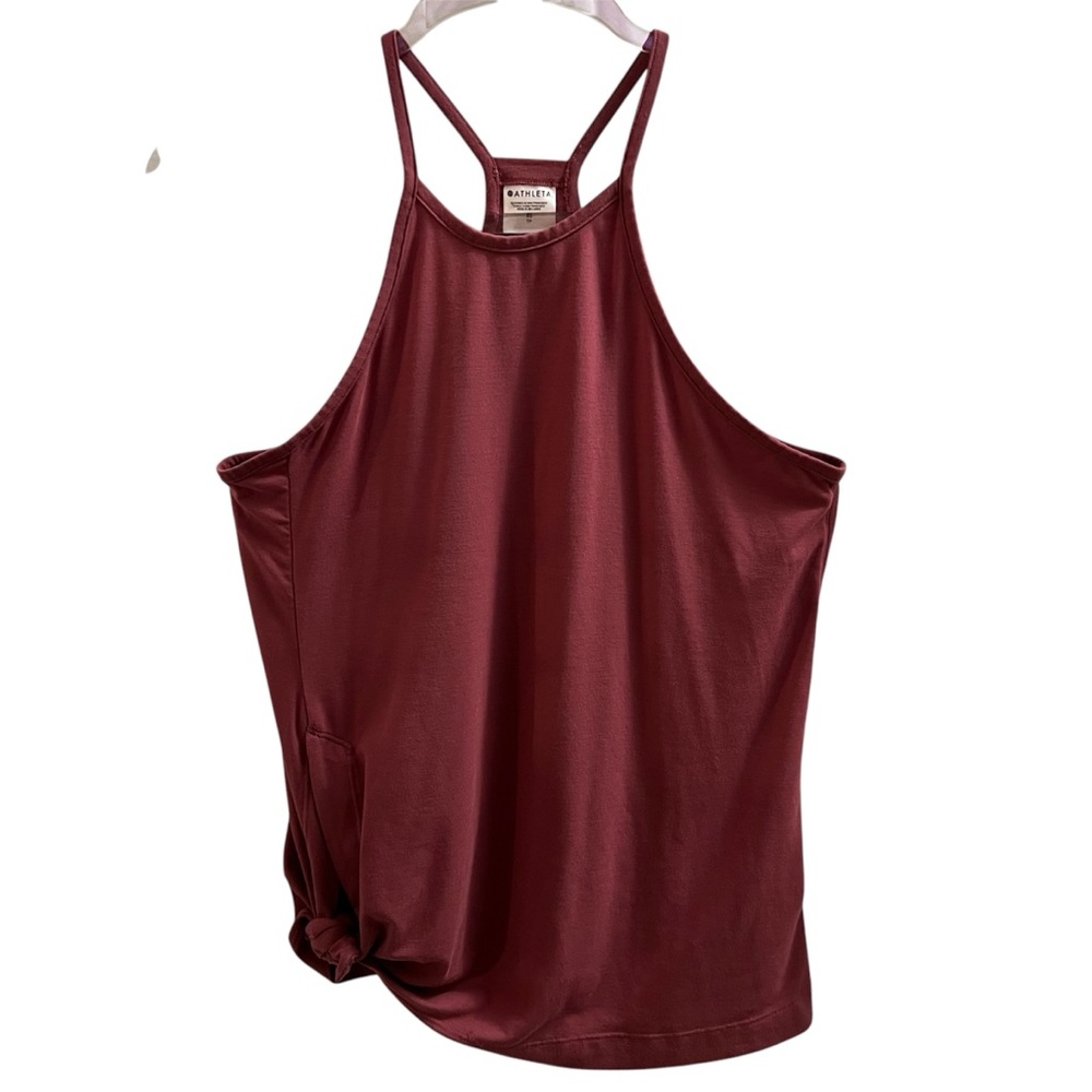 ATHLETA TOP, Sz XS, Rose Pink Essence Explore Tank, Stretch Racerback, High Neck
